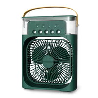 Mini Ventilador con Nebulización Fría y Luz LED — Portátil USB